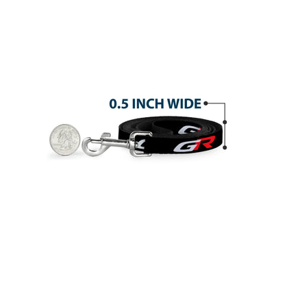 Dog Leash - TOYOTA GAZOO RACING GR Logo and Text Black/White/Red
