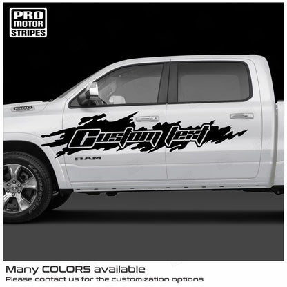 Dodge RAM 1500 Rebel Side Mud Splash Decal Stripes