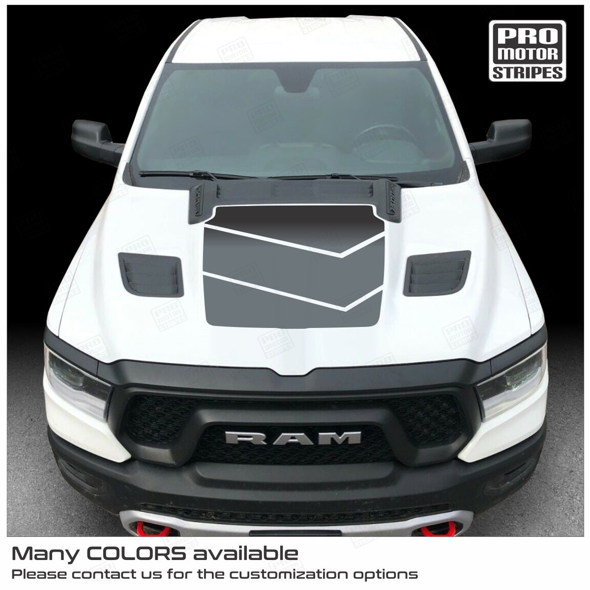 Dodge RAM 1500 Rebel 2019-2024 Hood Accent Decal Stripe Graphic