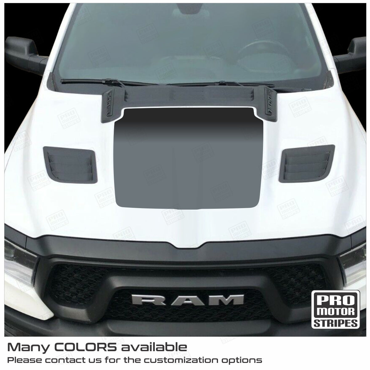Dodge RAM 1500 Rebel 2019-2024 Hood Decal Stripe Solid Graphic