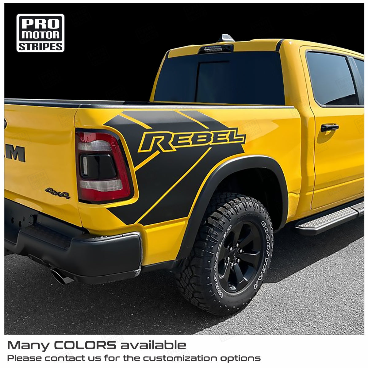 Dodge RAM 1500 Rebel 2019-2024 Rear Quarter Bed Decals