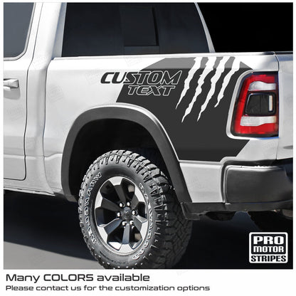 Dodge RAM 1500 Rebel 2019-2024 Rear Quarter Bed Claw Rips Decals