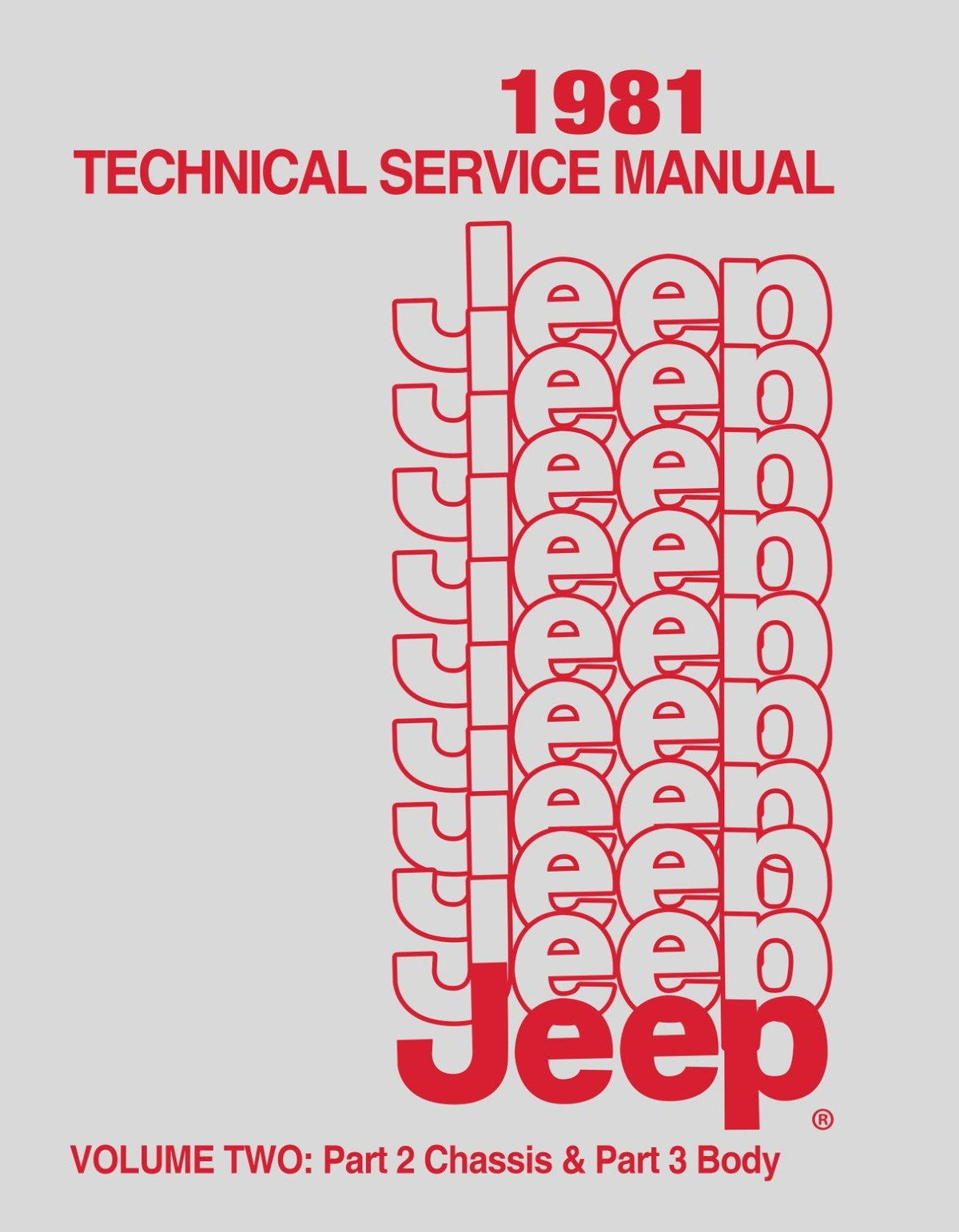 Detroit Iron - 1981 Jeep Shop Manual - Includes 11x24 Wiring Diagrams