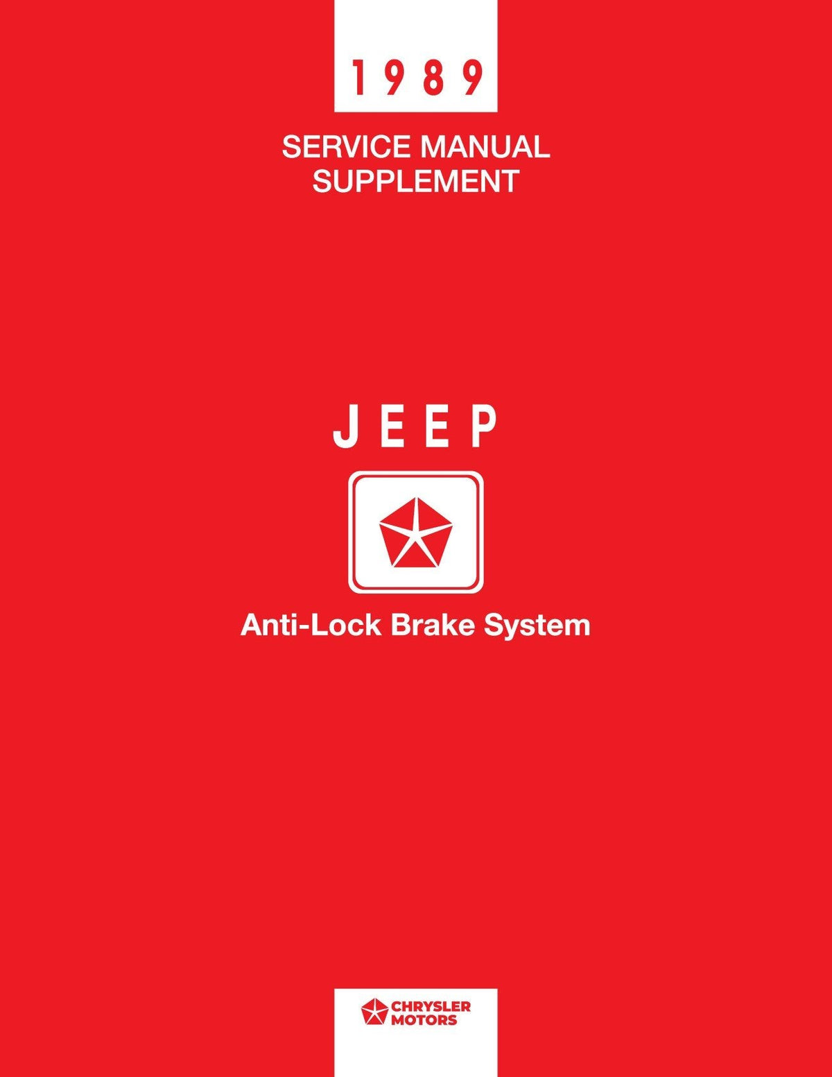 Detroit Iron - 1989 Jeep Shop Manual (4 Volumes)