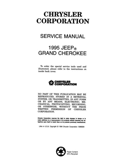 Detroit Iron - 1995 Jeep Grand Cherokee Shop Manual