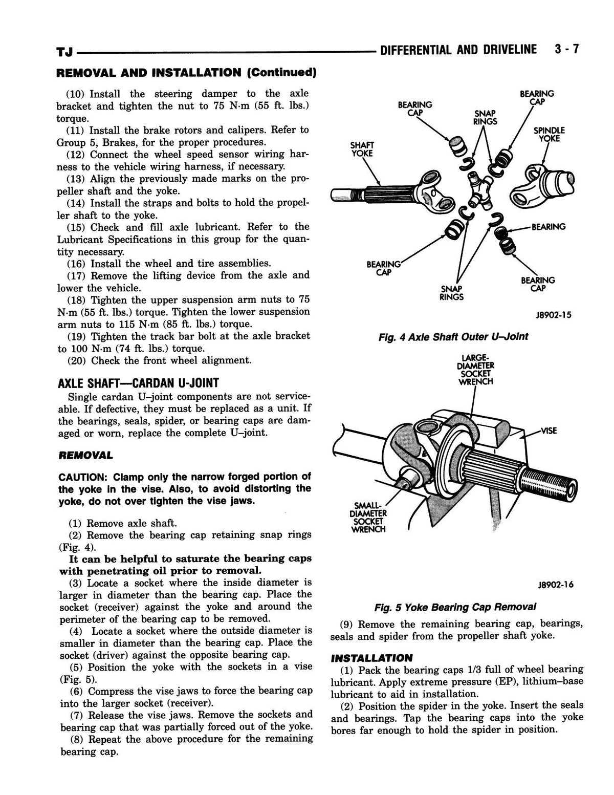 Detroit Iron - 1997 Jeep Wrangler Engineering Changes Shop Manual Supplement