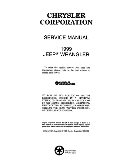Detroit Iron - 1999 Jeep Wrangler Shop Manual