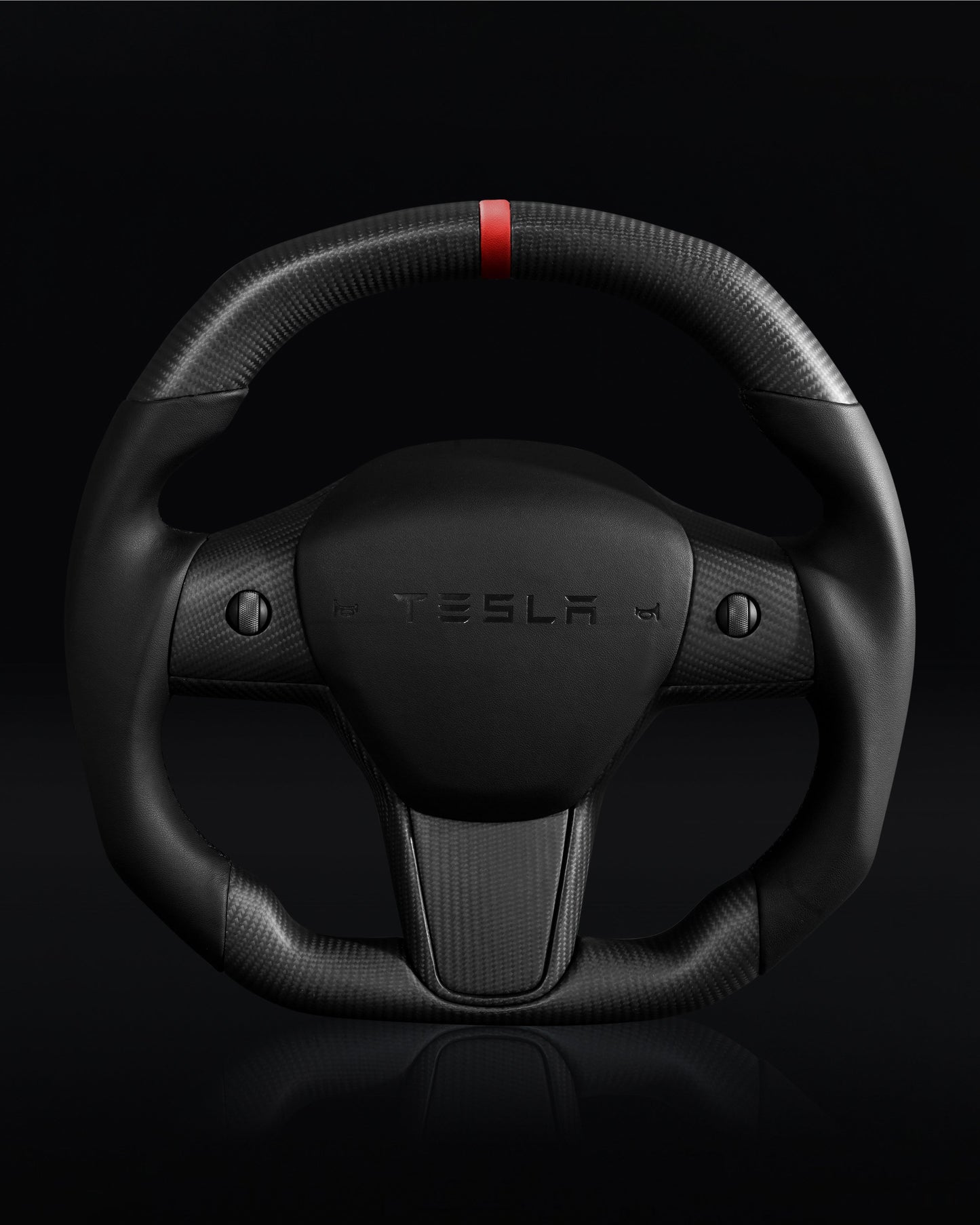 TESLA MODEL 3 / Y LEATHER FLAT BOTTOM SUPERNOVA DRY CARBON STEERING WHEEL