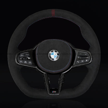 BMW LCI Alcantara Flat Bottom Steering Wheel for G Chassis- CARBONE's CS Signature Design for G20 G30 G80 G82 M3 M4 M2 M340i