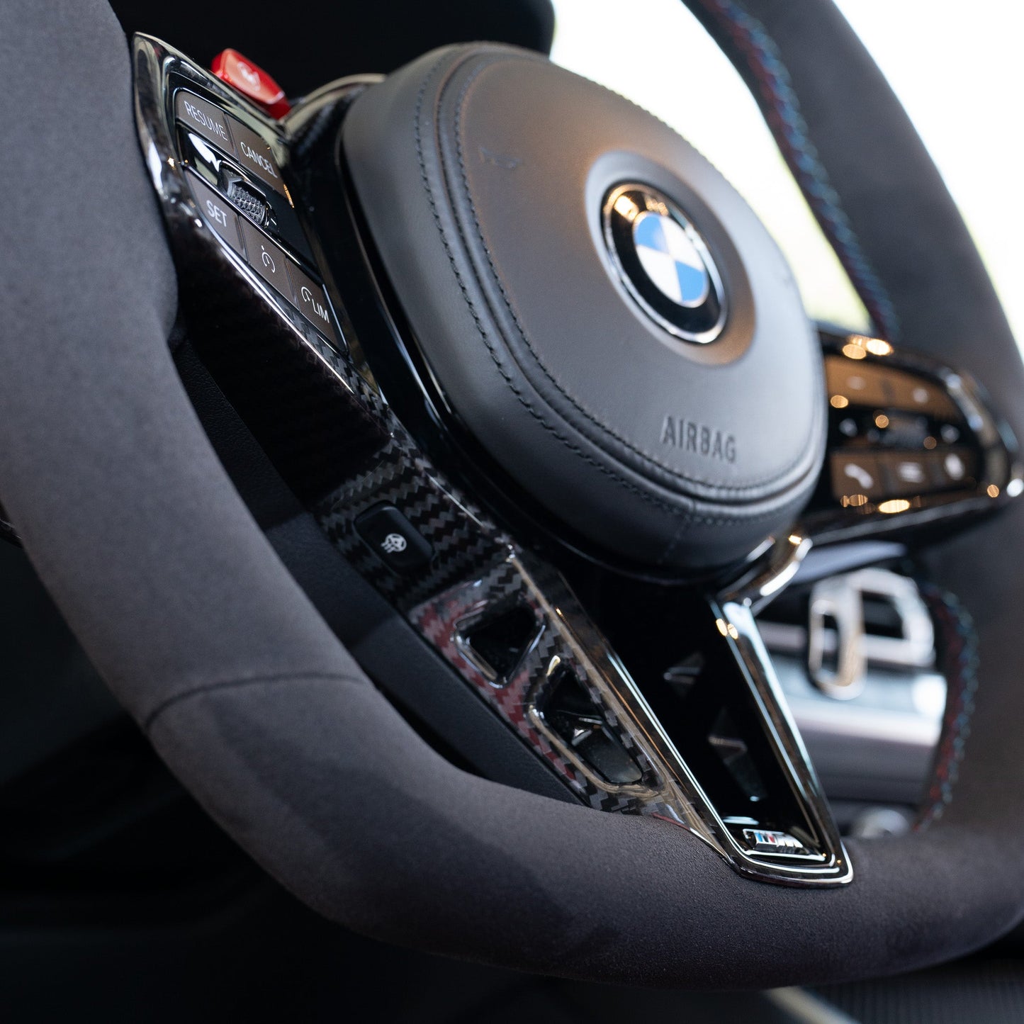 BMW LCI Alcantara Flat Bottom Steering Wheel for G Chassis- CARBONE's Signature Design for G20 G30 G80 G82 M3 M4 M2 M340i M5 M8 F90