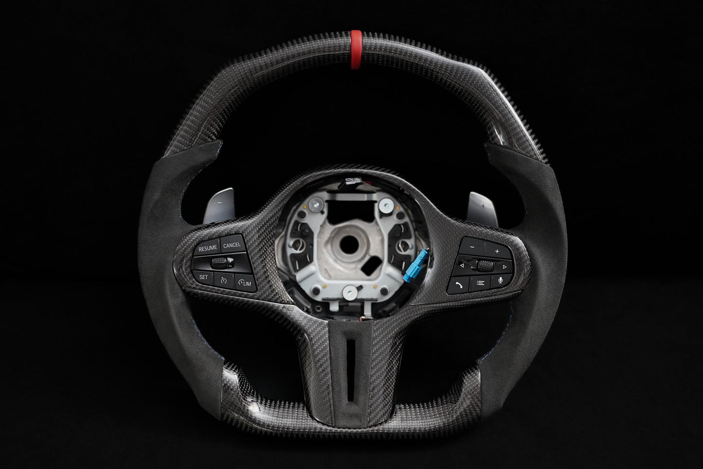 BMW Alcantara Flat Bottom Carbon Fiber Steering Wheel for G Chassis- iCBL's Signature Design for G20 G30 G80 G82 M3 M4 M2 M340i