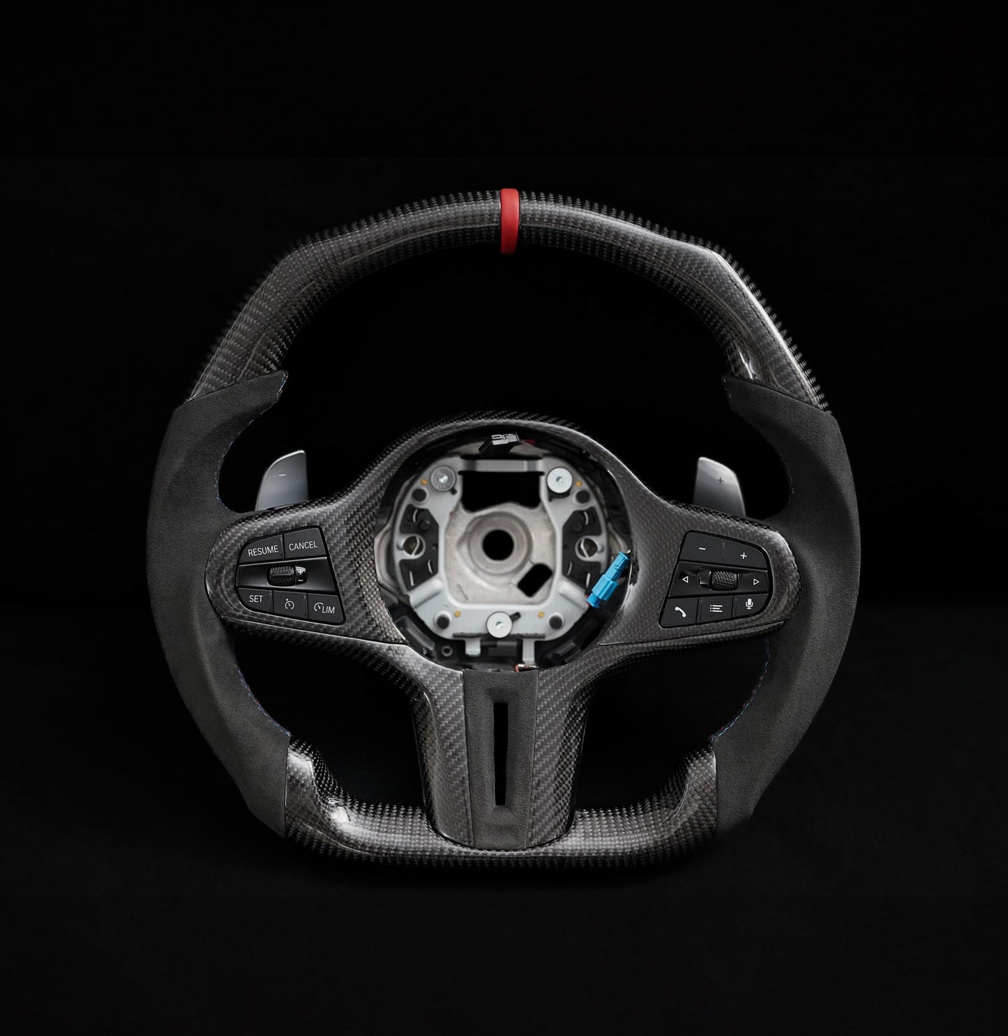 BMW Alcantara Flat Bottom Carbon Fiber Steering Wheel for G Chassis- iCBL's Signature Design for G20 G30 G80 G82 M3 M4 M2 M340i