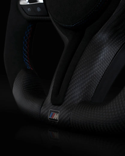 BMW Alcantara Flat Bottom Matte Dry Carbon Fiber Steering Wheel for F Chassis- iCBL's Signature Design for F30 F32 F80 F82 M3 M4 M2 335i 340i 328i 440i 435i