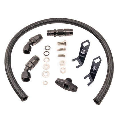 Tombstone Diesel - Turbo Drain Line With -10 AN Fittings And AN Drain Lock Kit - Dodge Ram Cummins