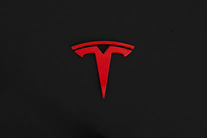 TESLA Metal Gloss and Matte OEM Emblems Logo for Model 3 & Model Y Hood + Trunk in Gold, Red, Gloss and Matte Black