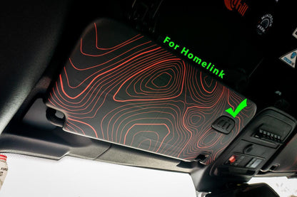 Topographic Interior Sun Visor Overlays - 2024+ Ranger Raptor (with Homelink)