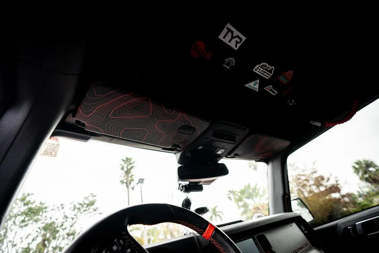 Topo Interior Sun Visor Overlays (Printed Series) - 2021+ Bronco (with Homelink)