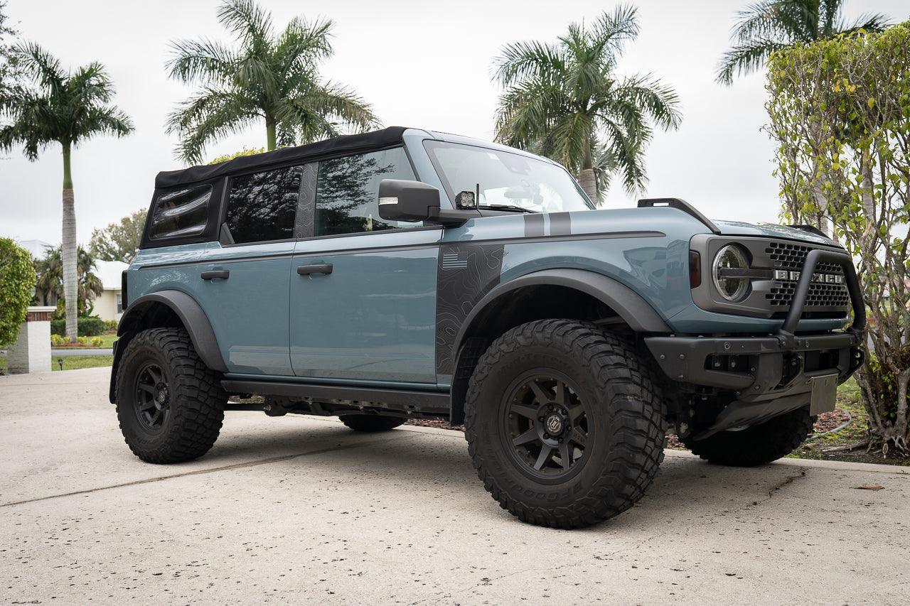 Solid Color Upper Door Spear Stripe Kit - 2021+ Bronco 4 Door (non-Raptor)