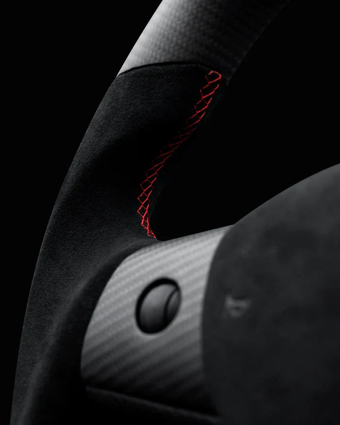 Sixth Element TESLA MODEL Y / MODEL 3 ALCANTARA FLAT BOTTOM SUPERNOVA GLOSS CARBON STEERING WHEEL