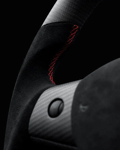 Sixth Element TESLA MODEL Y / MODEL 3 ALCANTARA FLAT BOTTOM SUPERNOVA GLOSS CARBON STEERING WHEEL