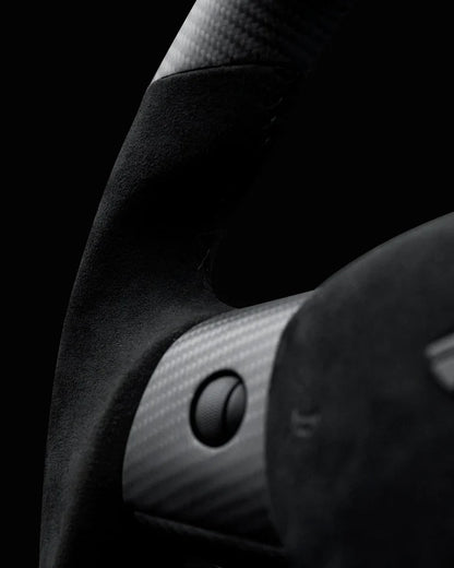 Sixth Element TESLA MODEL Y / MODEL 3 ALCANTARA FLAT BOTTOM VANTABLACK DRY CARBON STEERING WHEEL