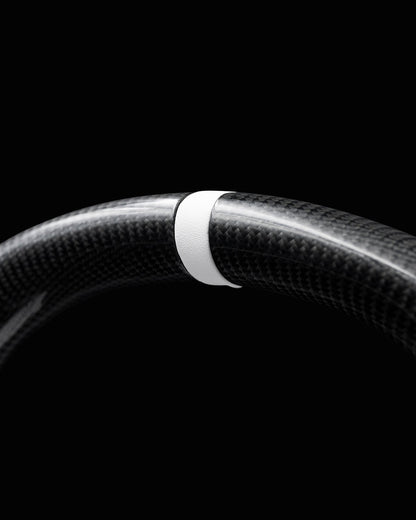 TESLA MODEL 3 / Y PCH WHITE LEATHER GLOSS CARBON STEERING WHEEL