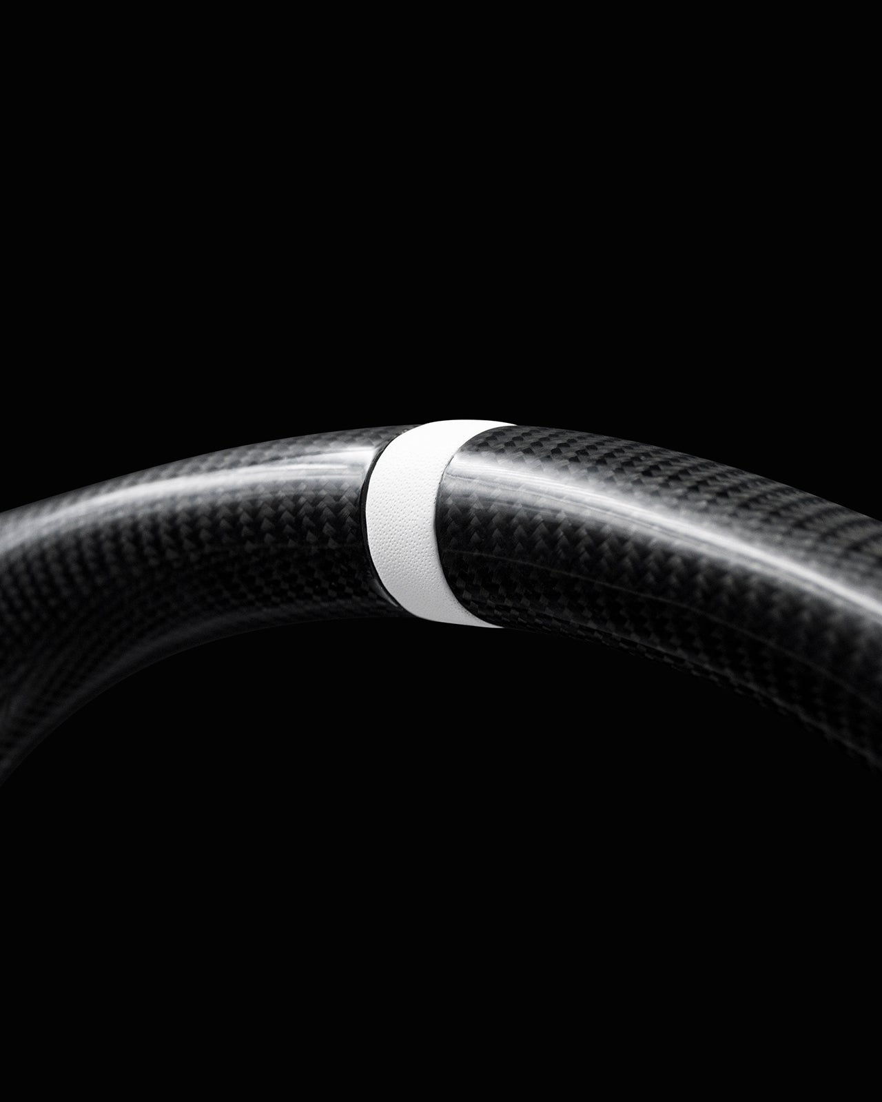 TESLA MODEL Y JUNIPER WHITE LEATHER FLAT BOTTOM STORMTROOPER GLOSS CARBON STEERING WHEEL