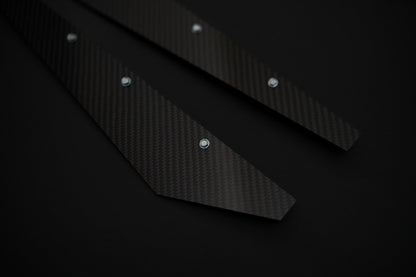 BMW Carbon Fiber Rear Bumper Splitter Extensions Gloss Wet (Rivets)