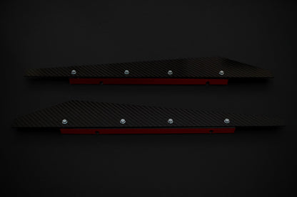 BMW Carbon Fiber Rear Bumper Splitter Extensions Gloss Wet (Rivets)