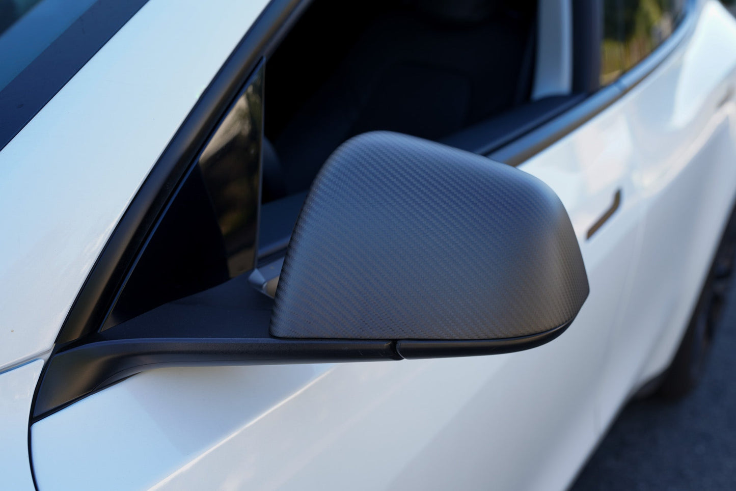 Tesla Model 3 Real Carbon Fiber Side Mirror Caps Covers Gloss & Matte CF