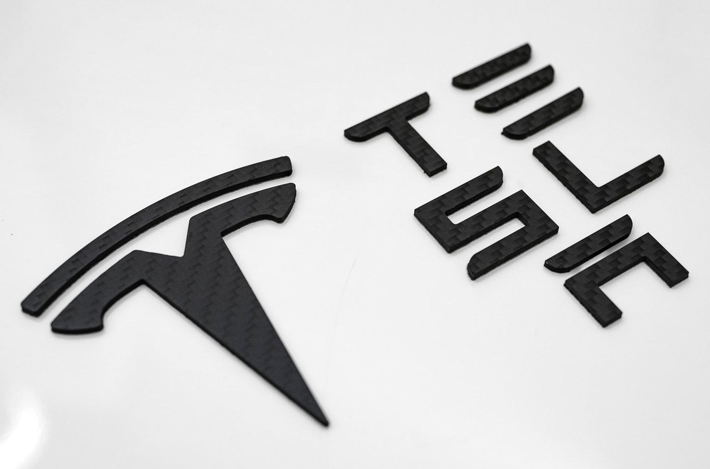 TESLA Gloss Carbon Fiber Emblem Logo for Model 3 & Y Hood +Trunk Letter Accessories