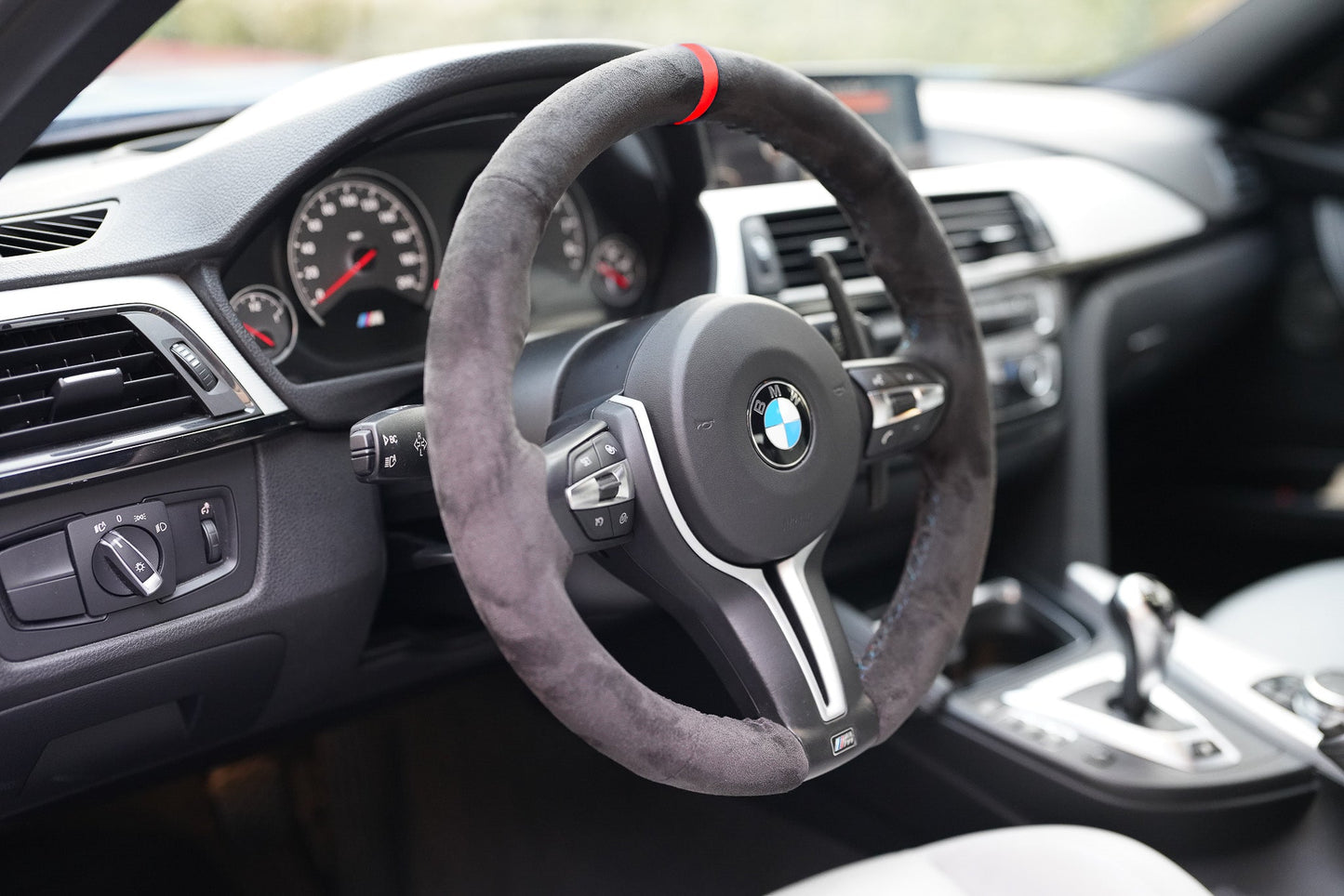BMW F-Series Alcantara Suede Steering Wheel Cover DIY (Red Stripe)