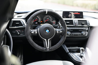 BMW F-Series Alcantara Suede Steering Wheel Cover DIY (White Stripe)