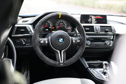 BMW F-Series Alcantara Suede Steering Wheel Cover DIY (Yellow Stripe)