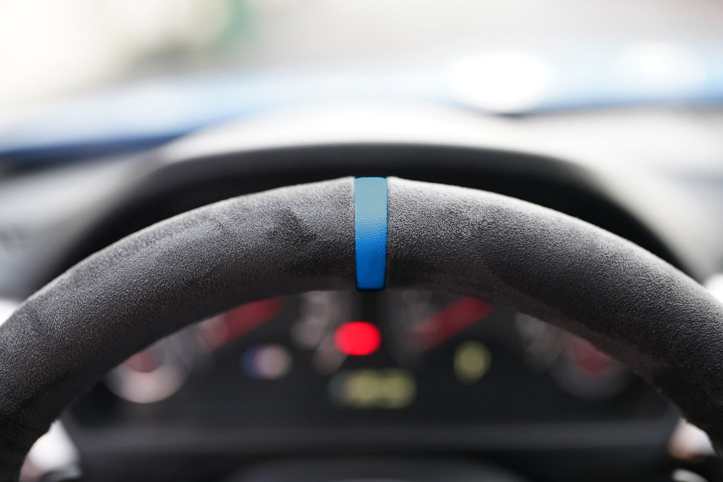 BMW F-Series Alcantara Suede Steering Wheel Cover DIY (Blue Stripe)