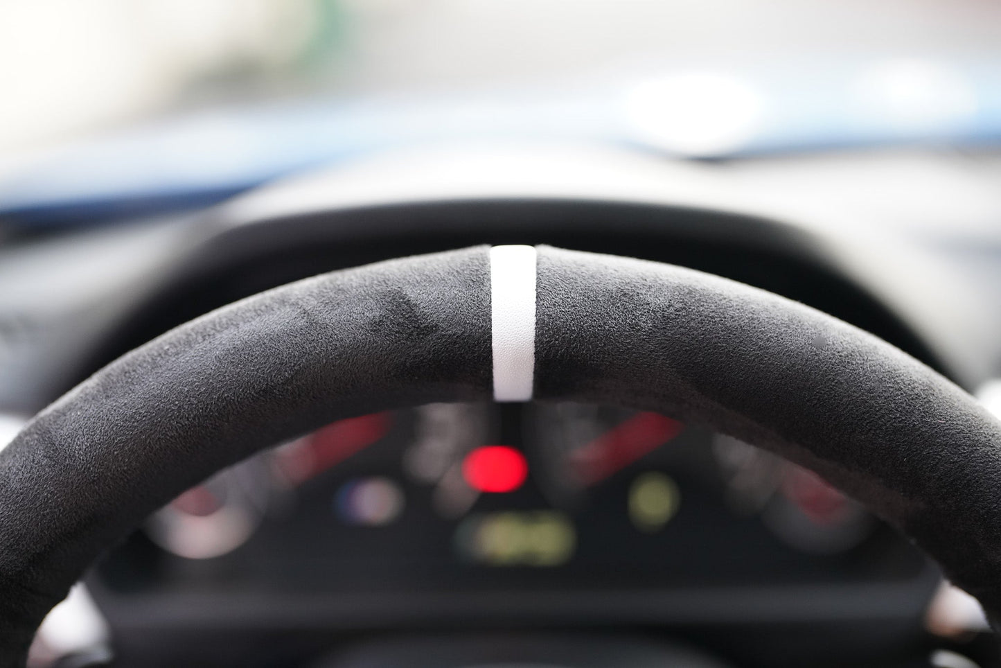 BMW F-Series Alcantara Suede Steering Wheel Cover DIY (White Stripe)