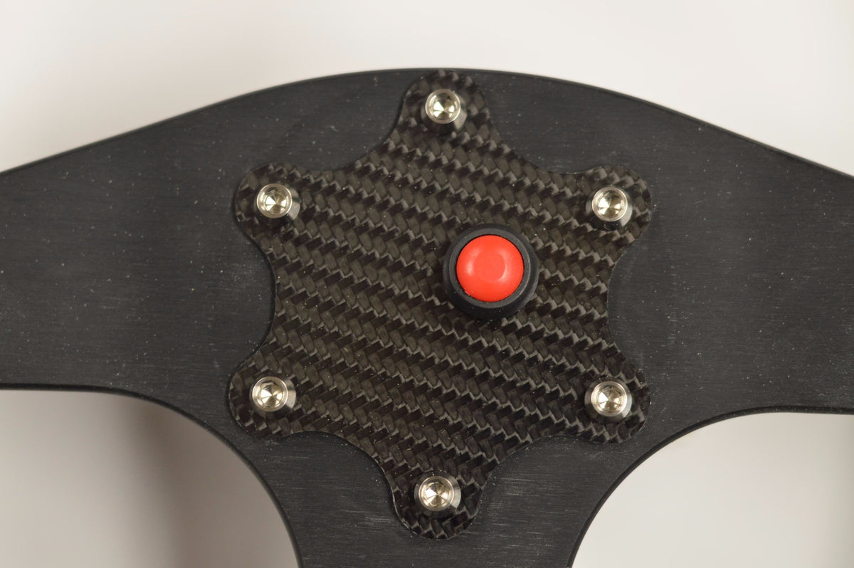CARBON FIBER Riveted NRG SPARCO Glossy Steering Wheel Horn Cover Plate W/Button