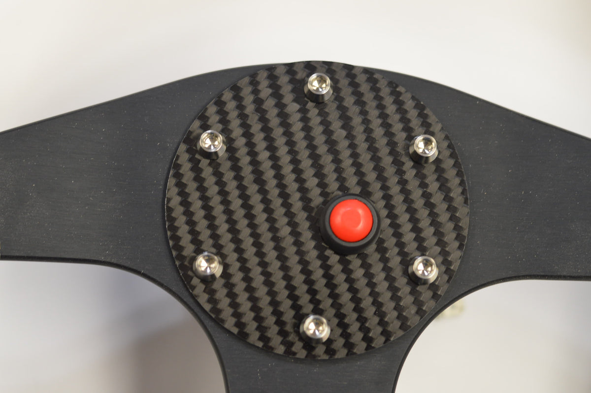 CARBON FIBER ROUND NRG SPARCO Glossy Steering Wheel Horn -Cover Plate W/ Button