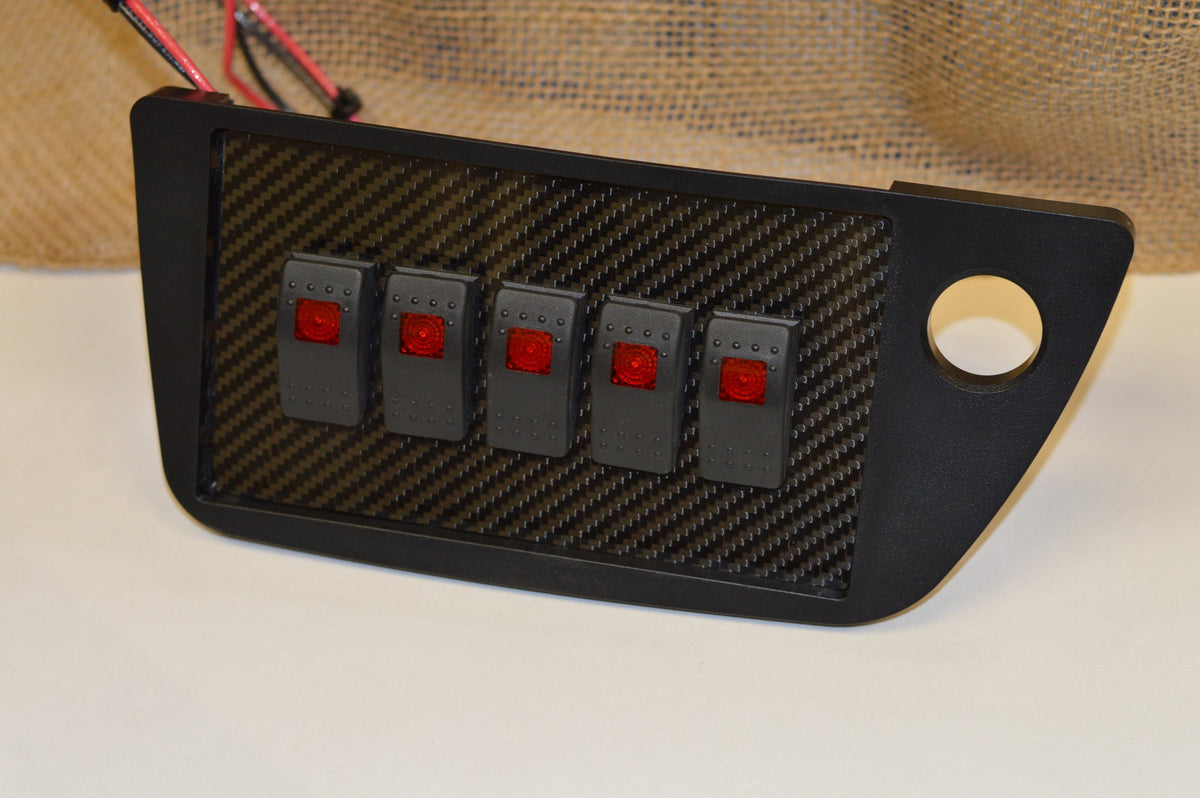 Double DIN Acura RSX 2002-2006 CARBON FIBER 5 ROCKER SWITCH PANEL