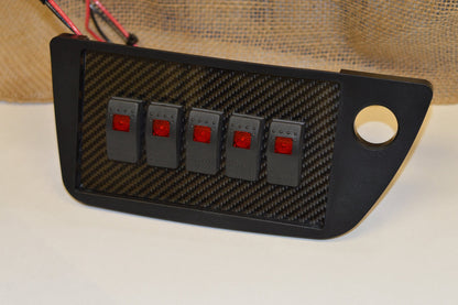 Double DIN Acura RSX 2002-2006 CARBON FIBER 5 ROCKER SWITCH PANEL