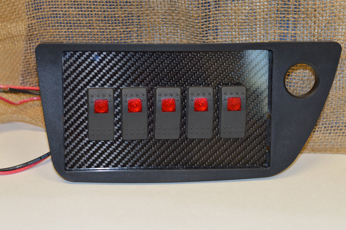 Double DIN Acura RSX 2002-2006 CARBON FIBER 5 ROCKER SWITCH PANEL