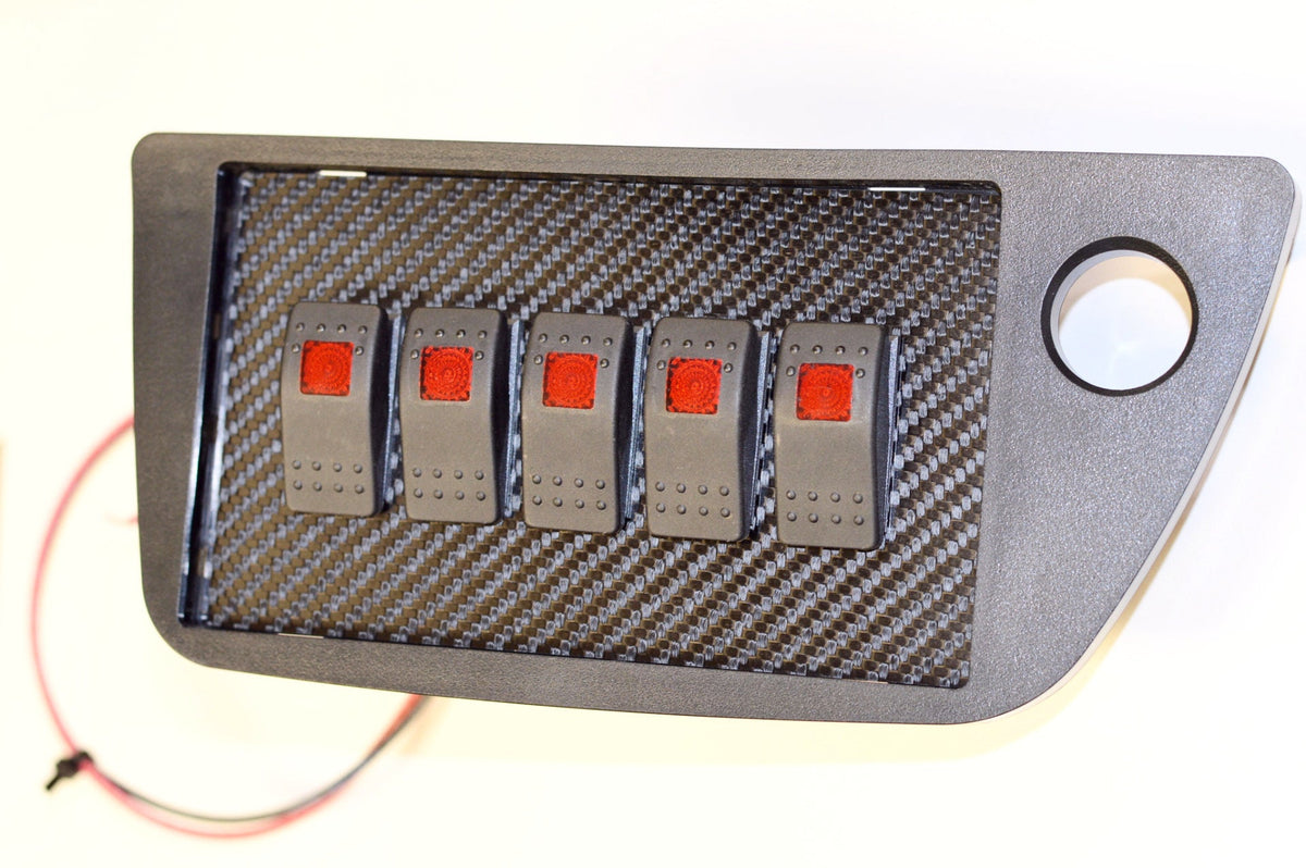 Double DIN Acura RSX 2002-2006 CARBON FIBER 5 ROCKER SWITCH PANEL