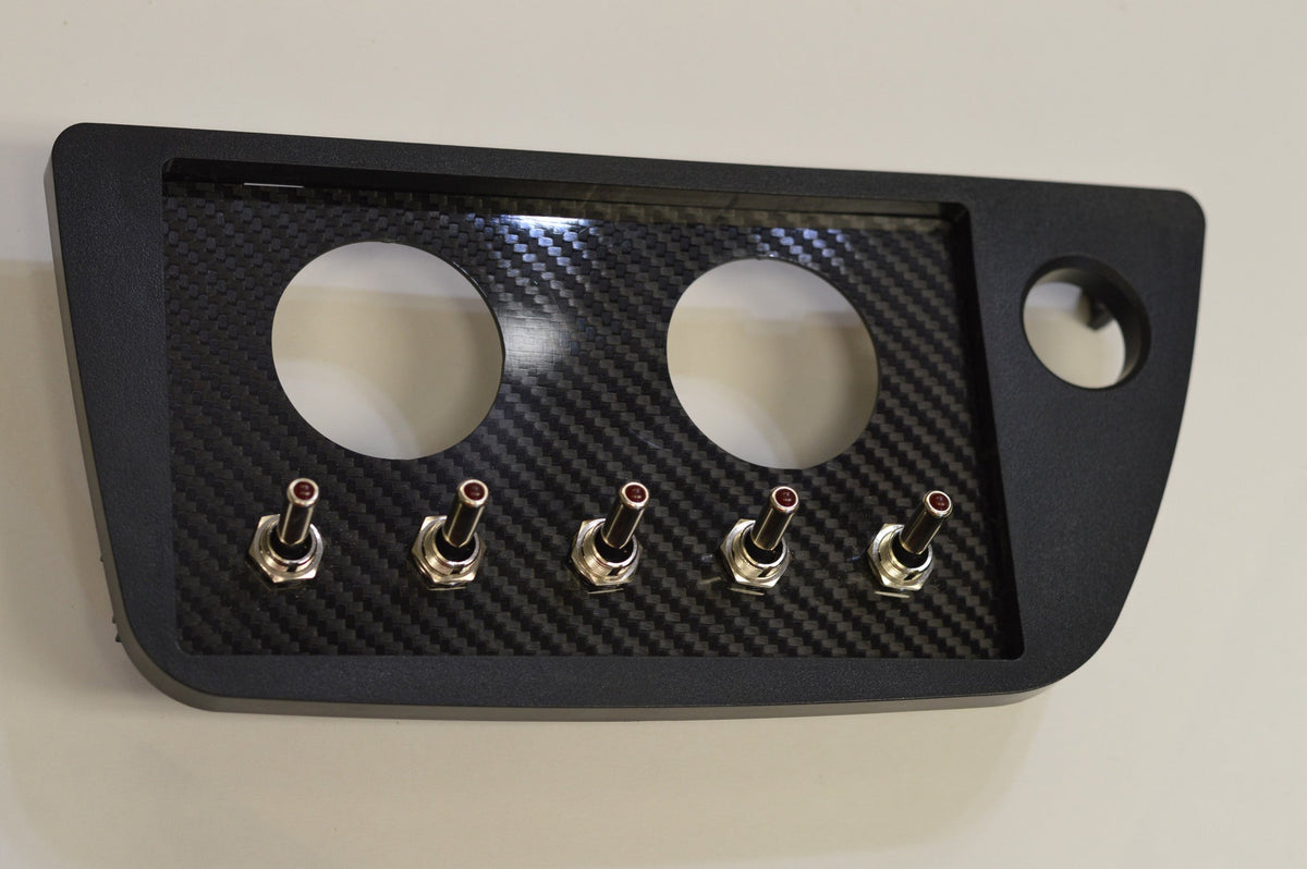 Double DIN ACURA RSX 2002-2006 integrated CARBON FIBER Switch Panel 2 Gauges 5 Switches