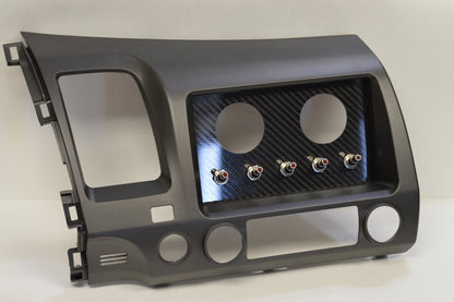 Double DIN Honda Civic 2006-2011 integrated CARBON FIBER Switch Panel
