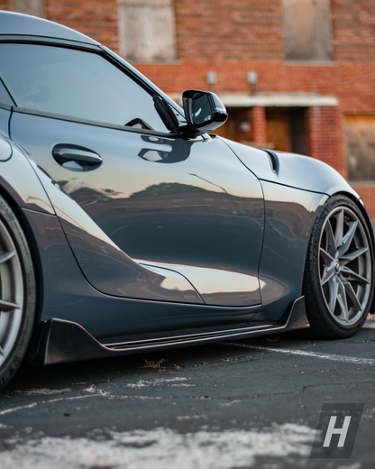 AG Style Carbon Fiber Side Skirt Extensions - A90 Supra