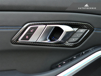 AutoTecknic Dry Carbon Interior Door Handle Trim Set - BMW G20 3-Series