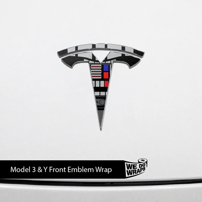 Darth Control Panel Tesla Emblem Decals (Front + Back) | Model Y