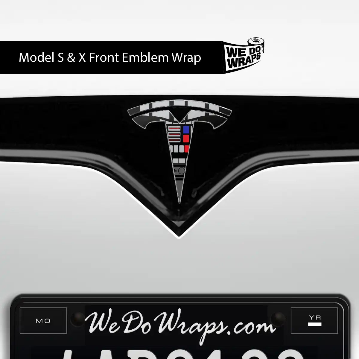 Darth Control Panel Tesla Emblem Decals (Front + Back) | Model X
