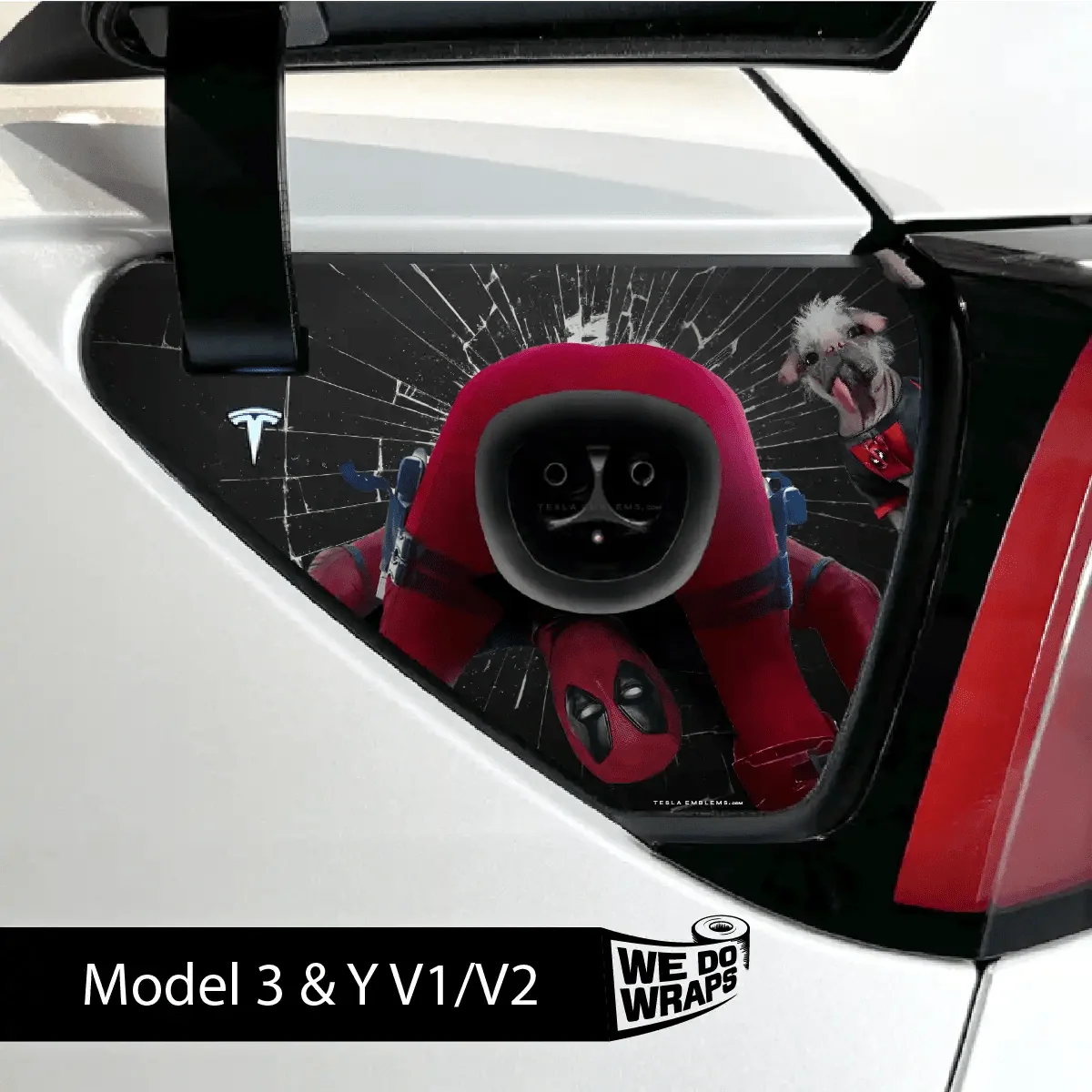 Deadpool Cheeky Charging Tesla Charge Port Wrap | Model 3