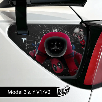 Deadpool Cheeky Charging Tesla Charge Port Wrap | Model 3